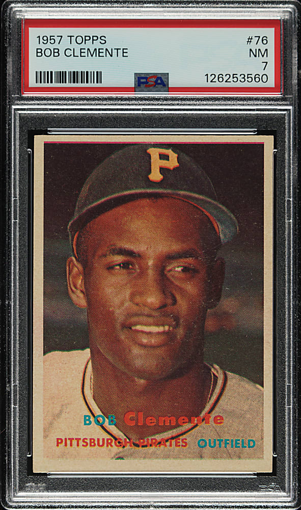 1957 Topps #76 Roberto Clemente PSA NM 7