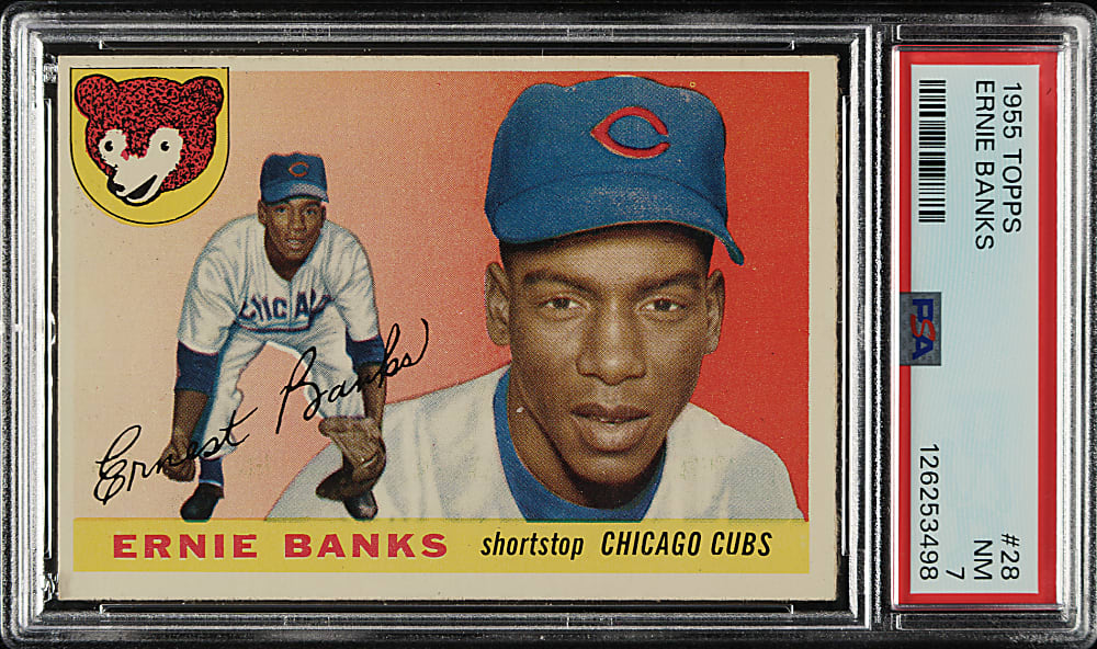 1955 Topps #28 Ernie Banks PSA NM 7