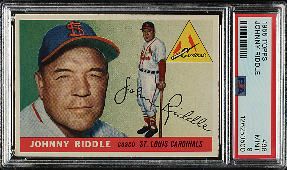 1955 Topps #98 Johnny Riddle PSA MINT 9