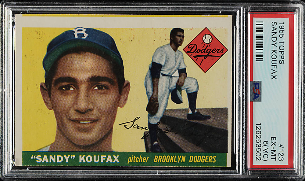 1955 Topps #123 Sandy Koufax Rookie PSA EX-MT 6 (MC)