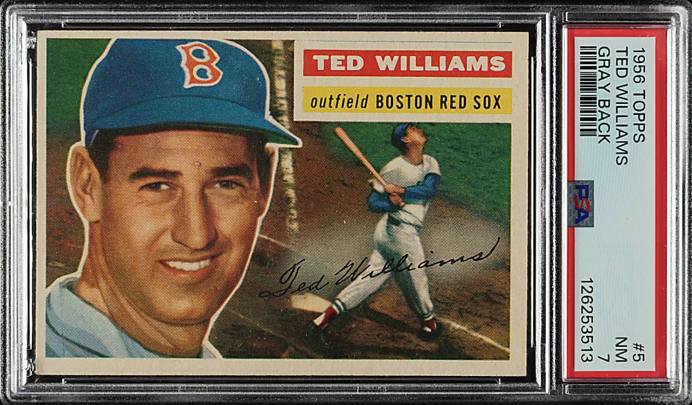 1956 Topps #5 Ted Williams Gray Back PSA NM 7