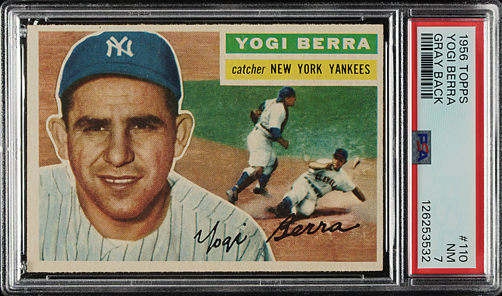 1956 Topps #110 Yogi Berra Gray Back PSA NM 7