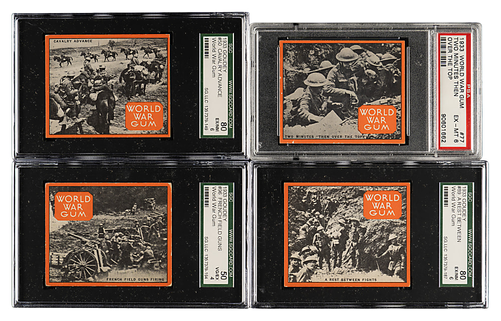1933 R174 Goudey "World War Gum" Partial Set (55/96) Including 48 SGC- and PSA-Graded Cards