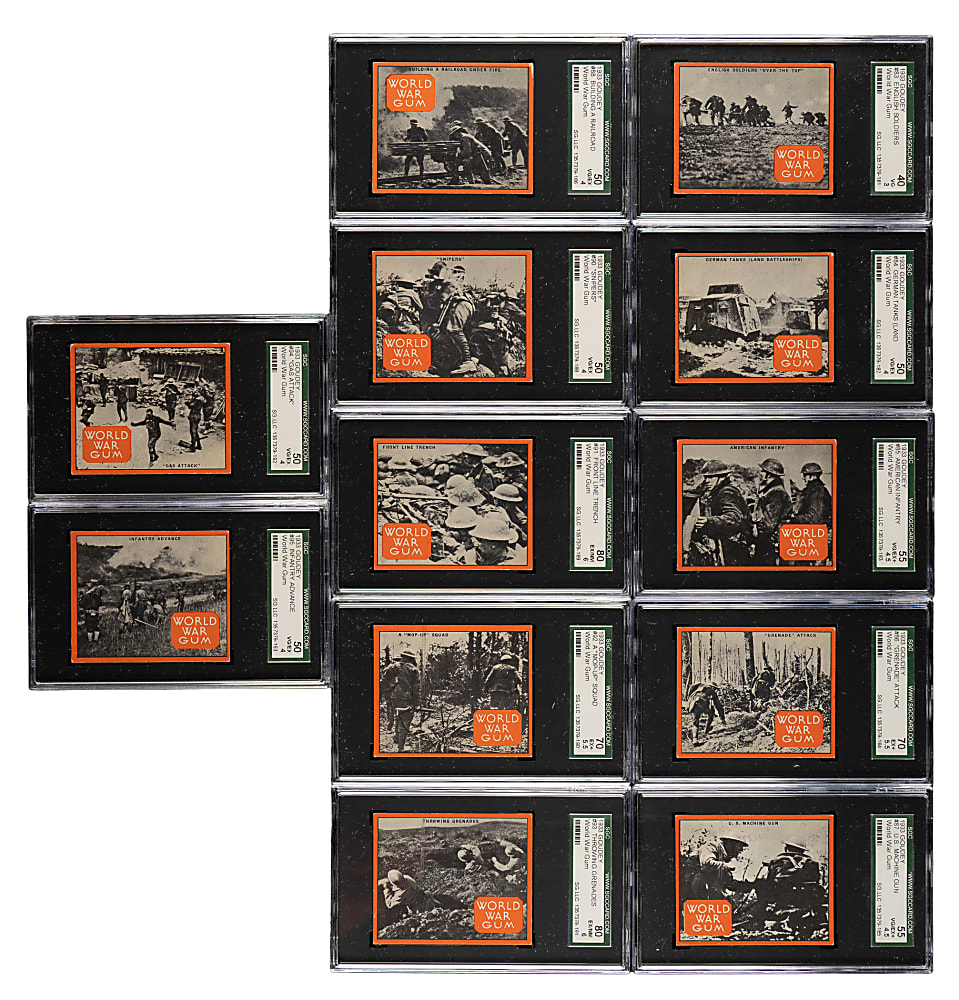 1933 R174 Goudey "World War Gum" Partial Set (55/96) Including 48 SGC- and PSA-Graded Cards
