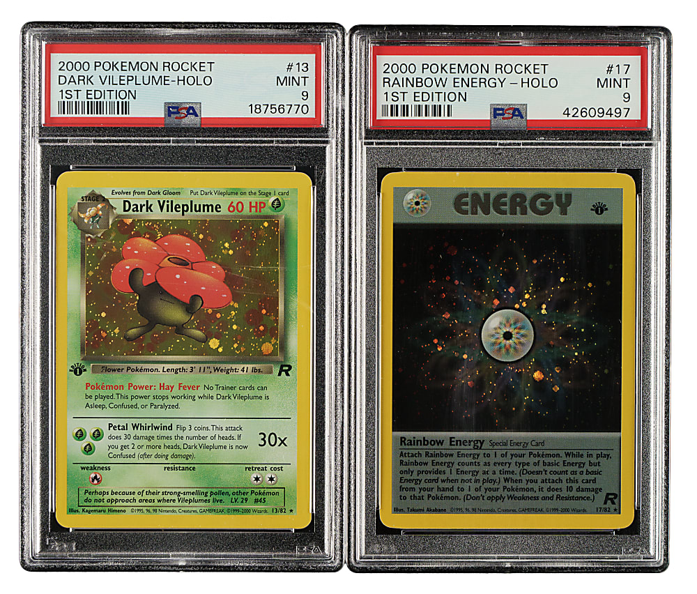 2000 Pokemon Team Rocket 1st Edition Holographic PSA-Graded Collection (6)