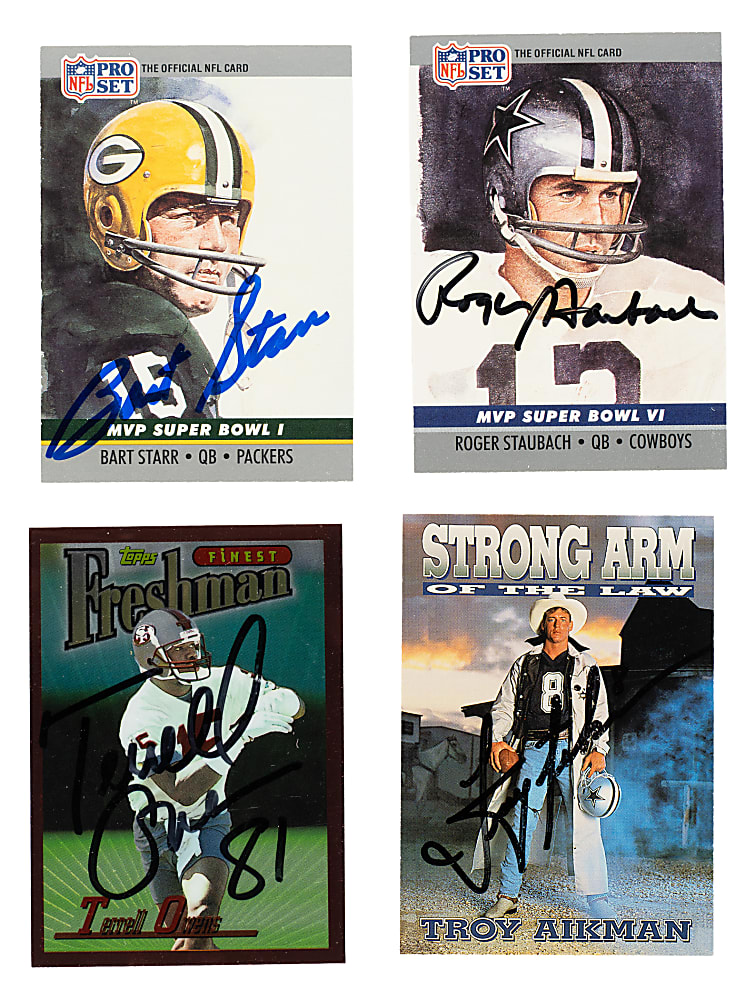 Signed 1990 to 1999 Topps, Score, Fleer, and Pro Set Football Collection (586) Including 124 Hall of Famers
