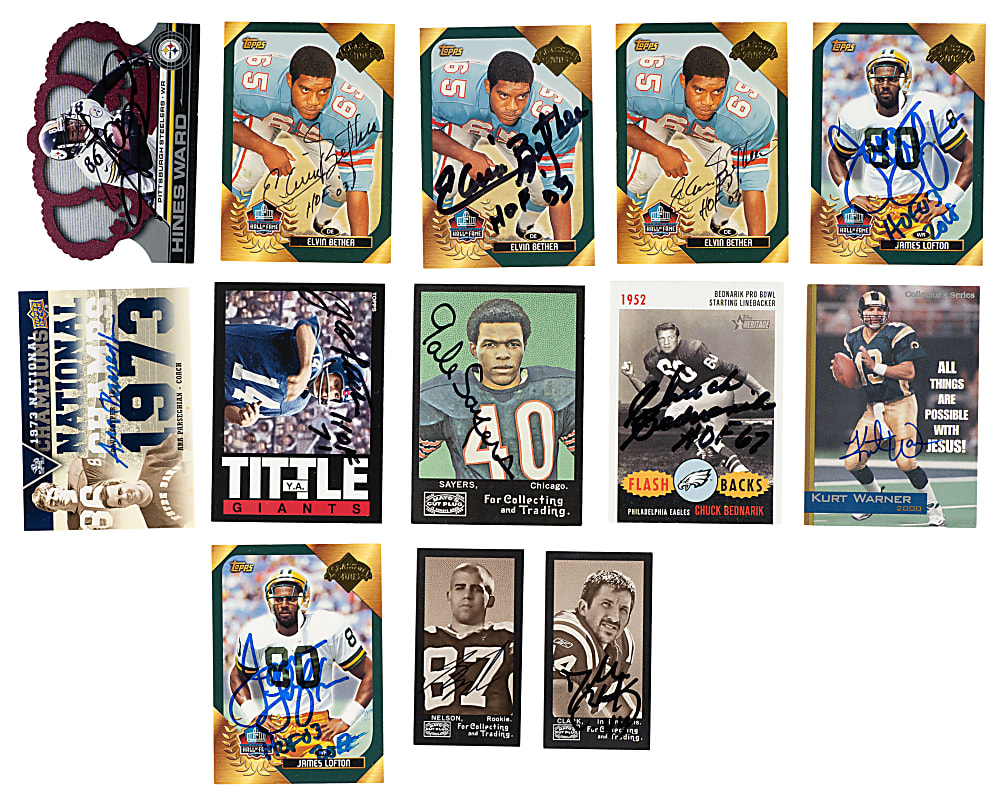 Signed 2000 to 2013 Topps, Fleer, and Upper Deck Football Collection (255) Including 33 Hall of Famers