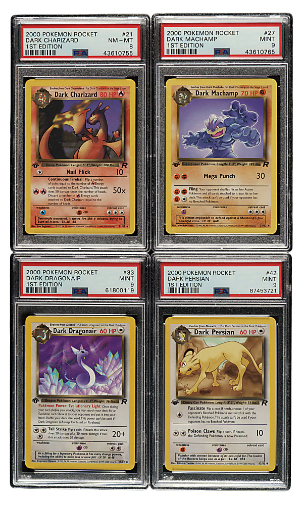 2000 Pokemon Team Rocket 1st Edition PSA-Graded Collection (34)