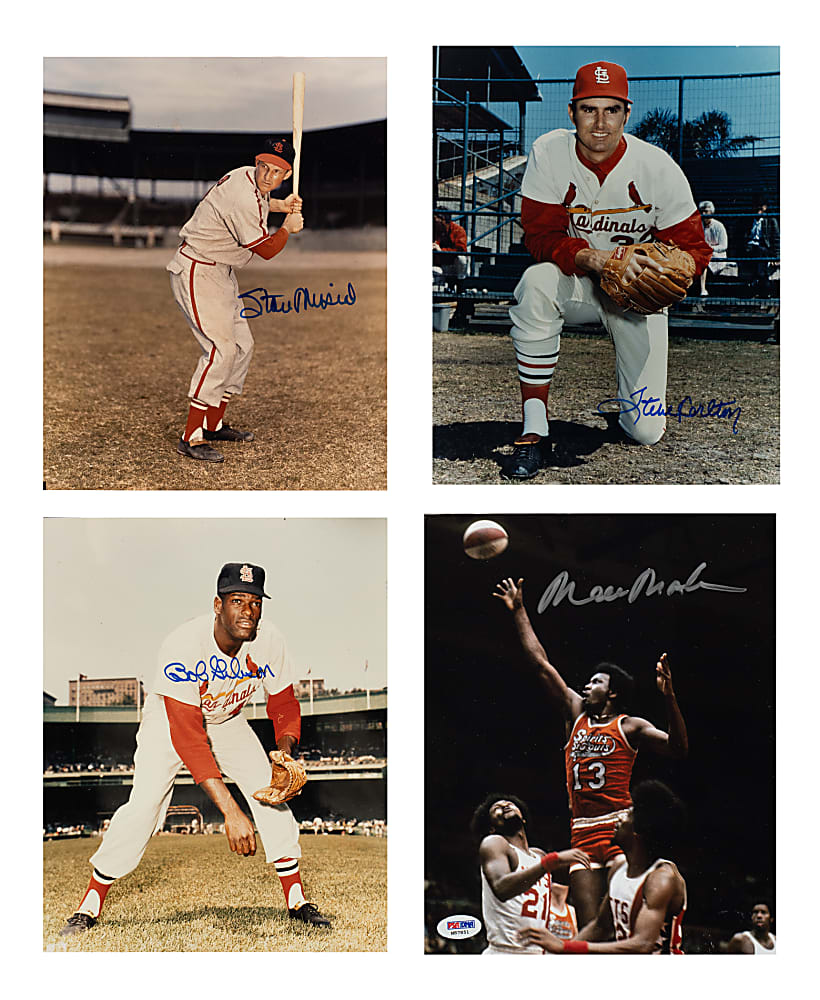 Baseball, Football, Basketball, and Hockey Signed Photograph Collection (87) - All St. Louis Players (Cardinals, Blues, and Spirits)