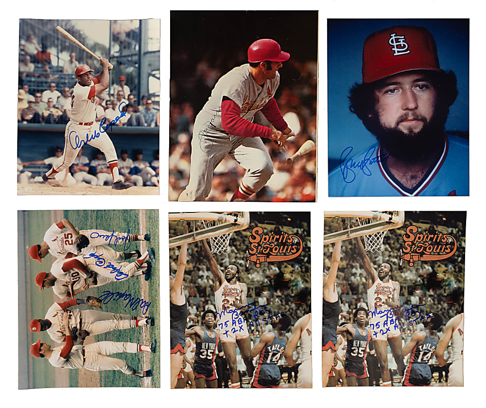 Baseball, Football, Basketball, and Hockey Signed Photograph Collection (87) - All St. Louis Players (Cardinals, Blues, and Spirits)