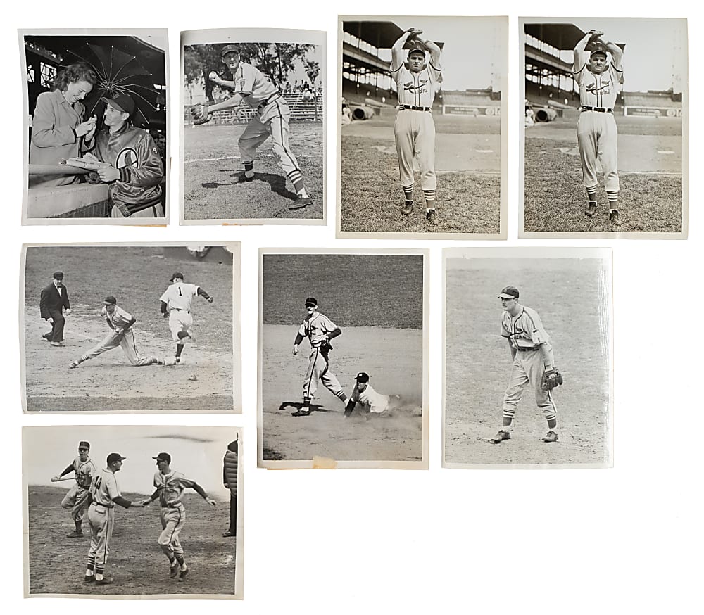 1940s St. Louis Cardinals Vintage Photograph Collection (18) Including Southworth, Mize, Slaughter, and Schoendienst