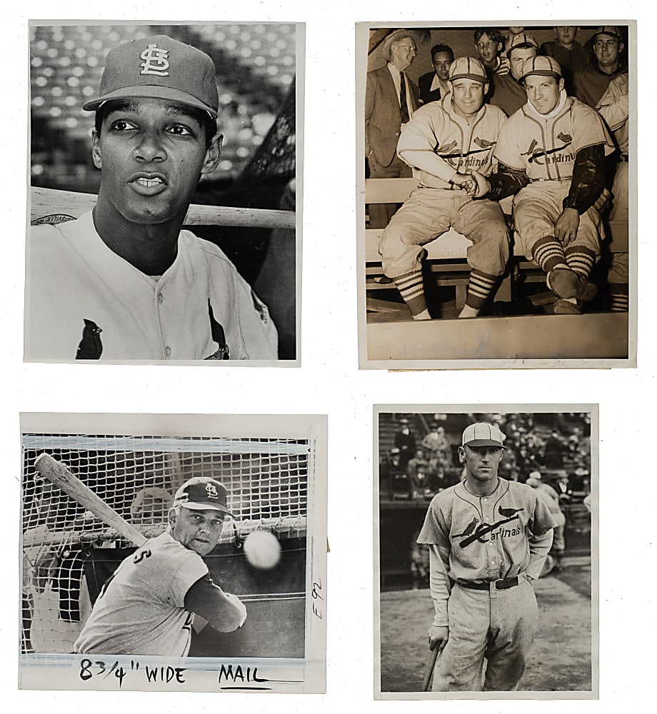 1920s to 1980s St. Louis Cardinals Vintage Photograph Collection (14) Including Maris, Hafey, Bottomley, and Medwick