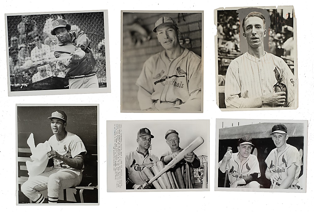 1920s to 1980s St. Louis Cardinals Vintage Photograph Collection (14) Including Maris, Hafey, Bottomley, and Medwick