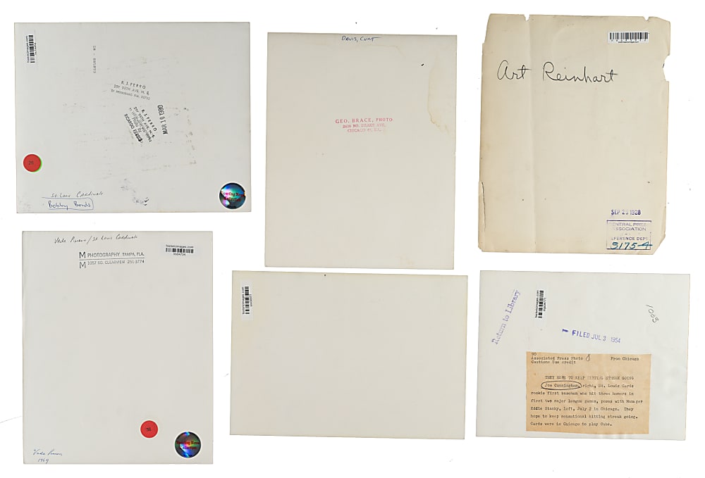 1920s to 1980s St. Louis Cardinals Vintage Photograph Collection (14) Including Maris, Hafey, Bottomley, and Medwick