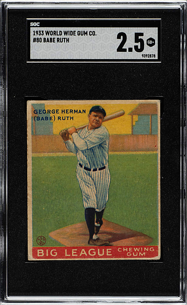 1933 V353 World Wide Gum Canadian Goudey #80 Babe Ruth SGC GOOD+ 2.5