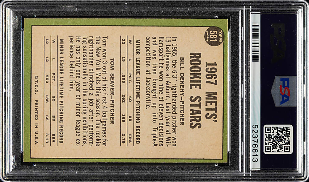 1967 Topps #581 Tom Seaver Rookie PSA EX+ 5.5