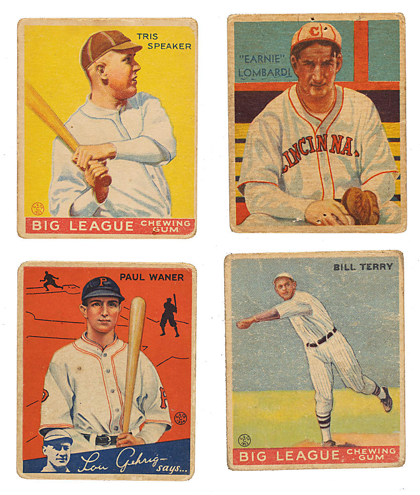 1933 to 1936 Goudey and Diamond Stars Collection (66) Including Speaker, Waner, and Lombardi Error Card