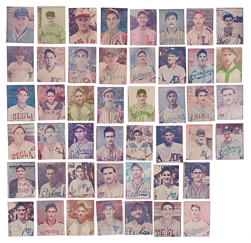 1943 La Ambrosia Amateur Cuban Baseball Card Collection (50) Plus Album