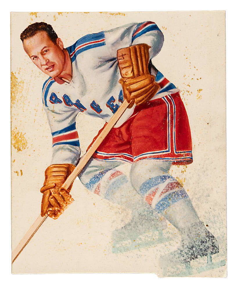 1954-1955 Topps Hockey #56 Edgar Laprade - Original Card Artwork