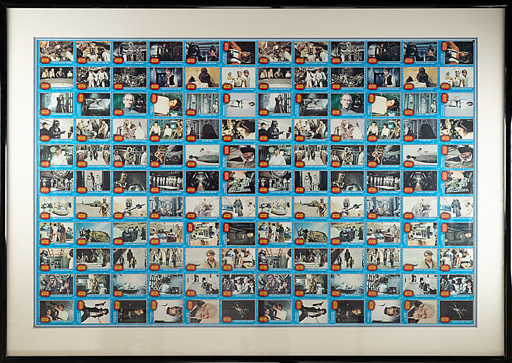 1977 Topps "Star Wars - Series 1" Uncut Sheet (132 cards) Including Two Complete Sets