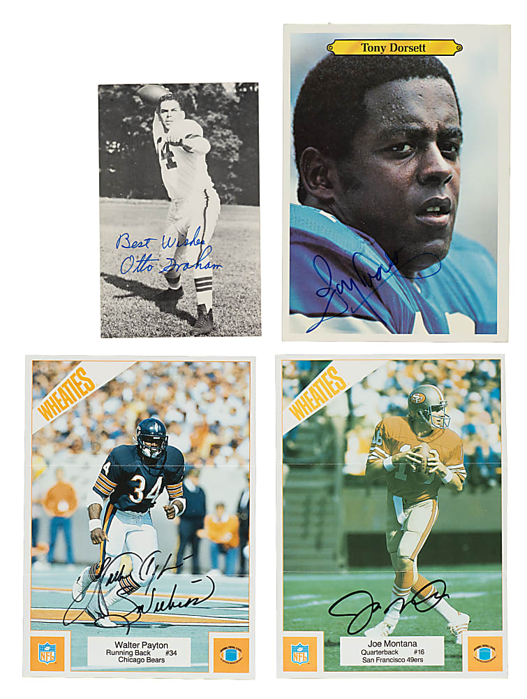 Football Signed Photograph, Postcard, and Exhibit Collection (129 Including 49 Hall of Famers