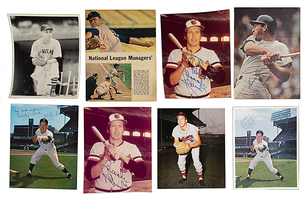 Hall of Fame and Star Signed Photograph and Magazine-Page Collection (127) Including DiMaggio, Koufax, and Marquard