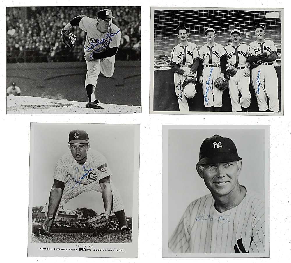 Hall of Famers and Stars Signed Photograph Collection (85) Including Dickey, Doby, Hubbell, and Joe Wood