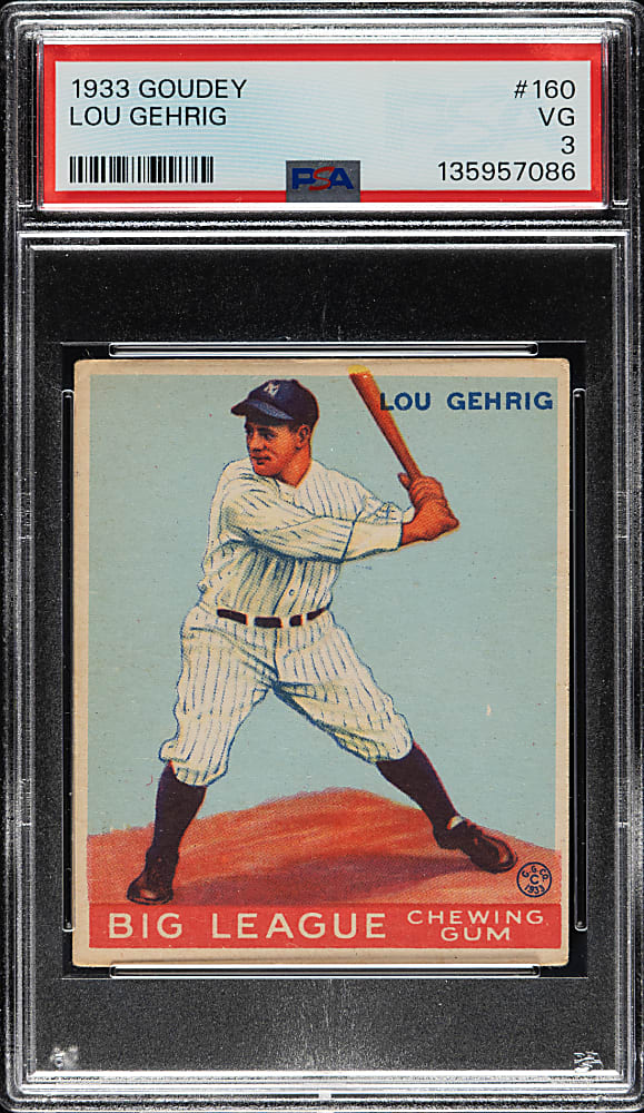 1933 R319 Goudey #160 Lou Gehrig PSA VG 3