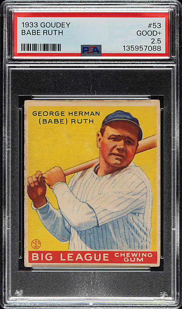 1933 R319 Goudey #53 Babe Ruth PSA GOOD+ 2.5