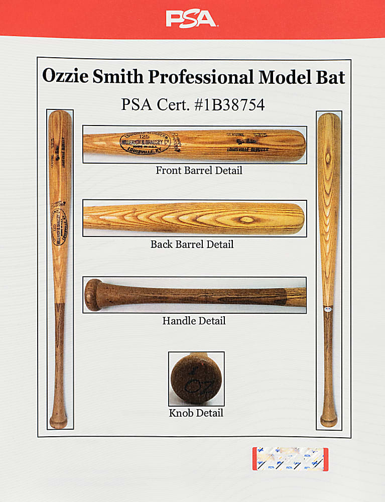1978-1979 Ozzie Smith San Diego Padres Signed Game-Used Bat PSA/DNA GU 9.5 - Rookie Era!
