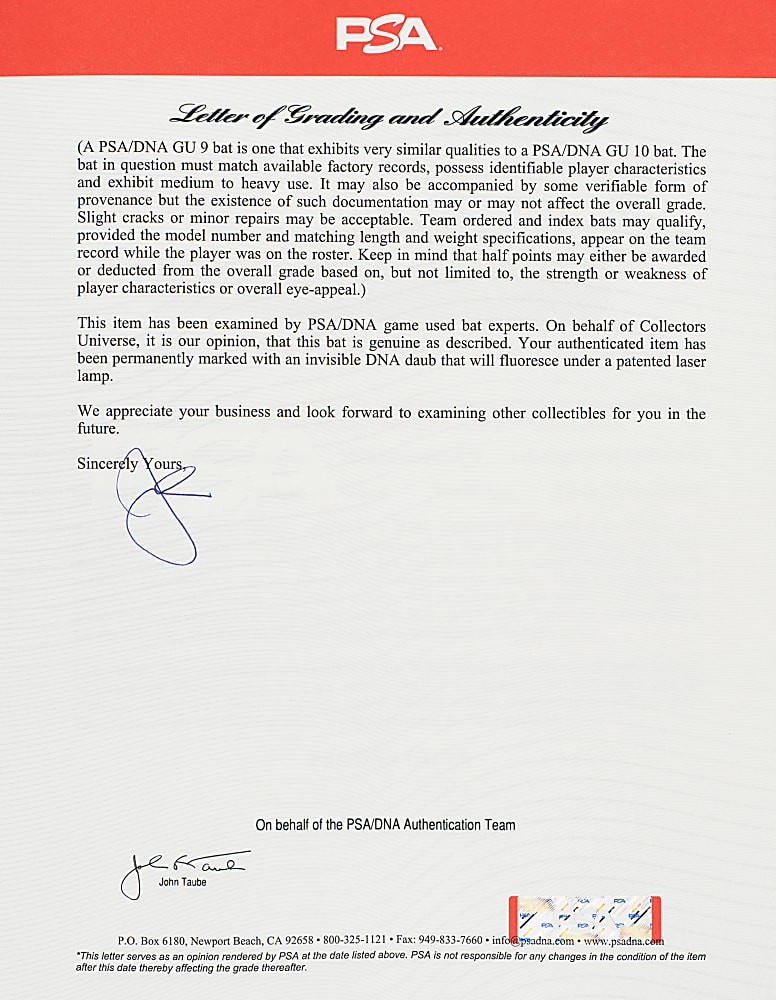 1977-1978 Willie McCovey San Francisco Giants Signed Game-Used Bat PSA/DNA GU 9.5