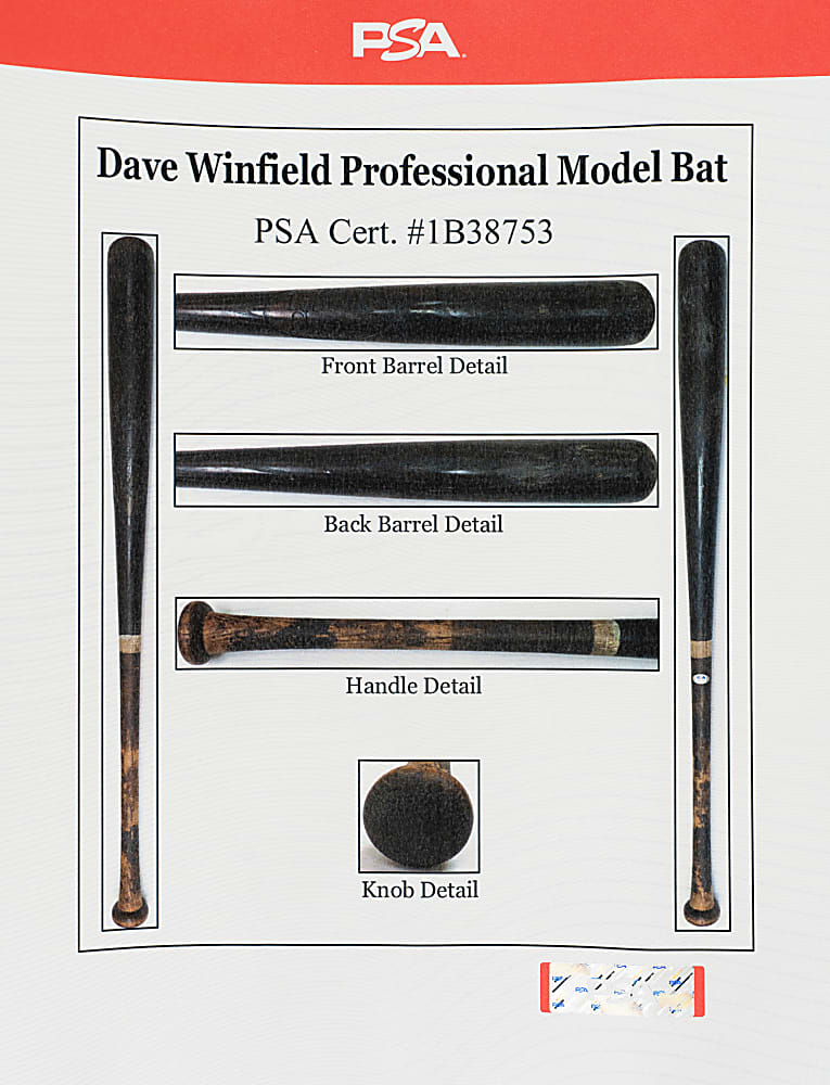 1980 Dave Winfield San Diego Padres Game-Used Bat PSA/DNA GU 9