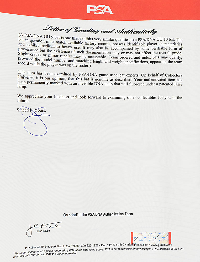 1980 Dave Winfield San Diego Padres Game-Used Bat PSA/DNA GU 9