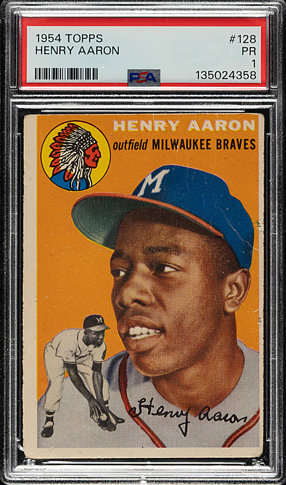 1954 Topps #128 Hank Aaron Rookie PSA POOR 1
