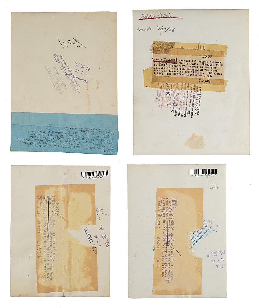 1920s to 1940s Vintage Hall of Fame Photograph Collection (20) Including Cochrane, Collins, Dickey, Gehringer, Hornsby, and Sisler