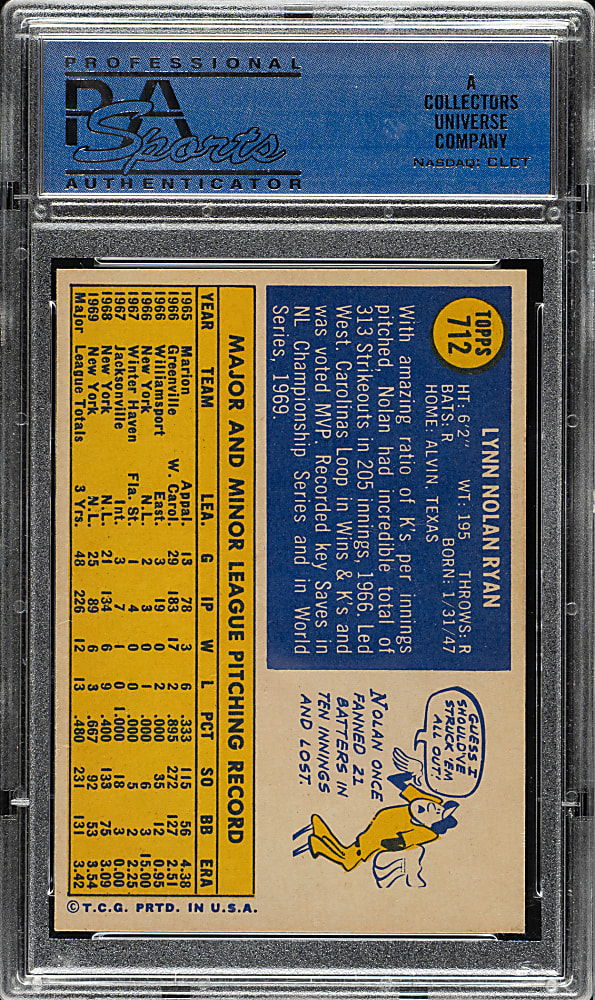 1970 Topps #712 Nolan Ryan PSA NM-MT 8