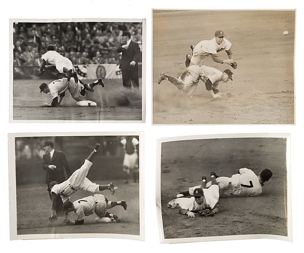 1952 Mickey Mantle World Series Game 1 "Sliding Sequence" Photograph Collection (6)