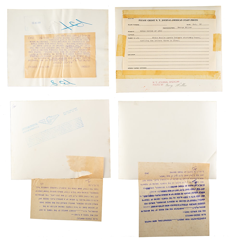 1952 Mickey Mantle World Series Game 1 "Sliding Sequence" Photograph Collection (6)