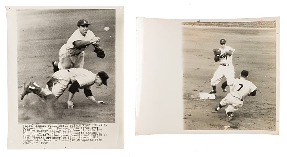 1952 Mickey Mantle World Series Game 1 "Sliding Sequence" Photograph Collection (6)