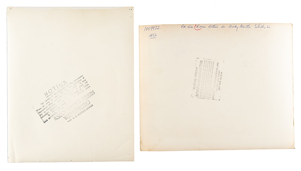 1952 Mickey Mantle World Series Game 1 "Sliding Sequence" Photograph Collection (6)