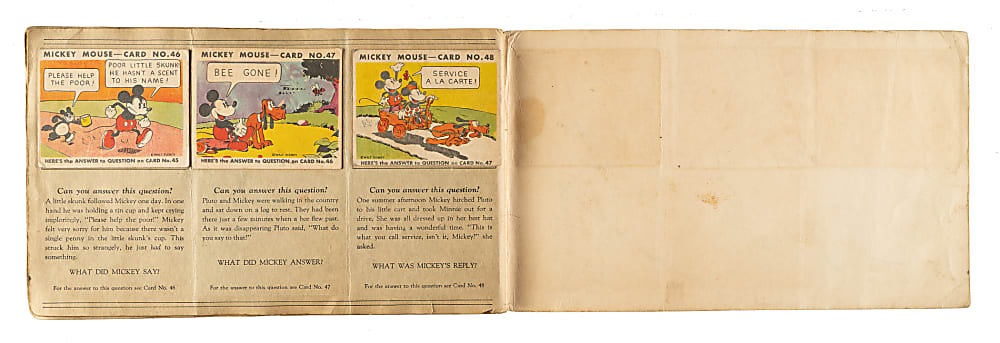 1935 R89 Gum, Inc. "Mickey Mouse" Bubble Gum Collection (33) in Original Display Album