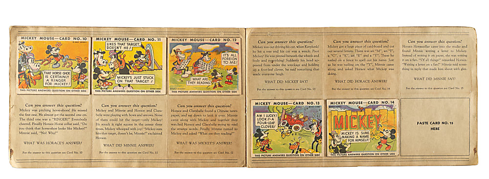 1935 R89 Gum, Inc. "Mickey Mouse" Bubble Gum Collection (33) in Original Display Album