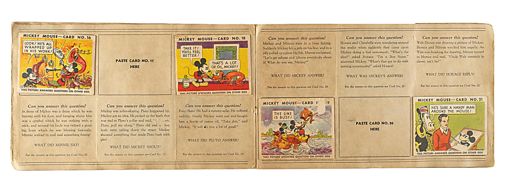 1935 R89 Gum, Inc. "Mickey Mouse" Bubble Gum Collection (33) in Original Display Album