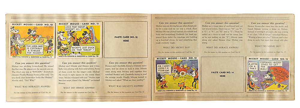 1935 R89 Gum, Inc. "Mickey Mouse" Bubble Gum Collection (11) in Original Display Album