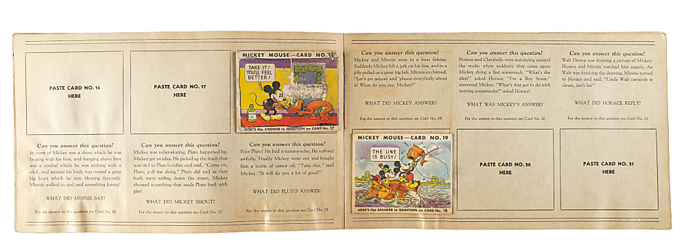 1935 R89 Gum, Inc. "Mickey Mouse" Bubble Gum Collection (11) in Original Display Album
