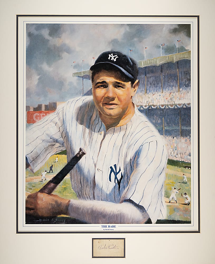 Babe Ruth Cut Signature in Matted Display - JSA