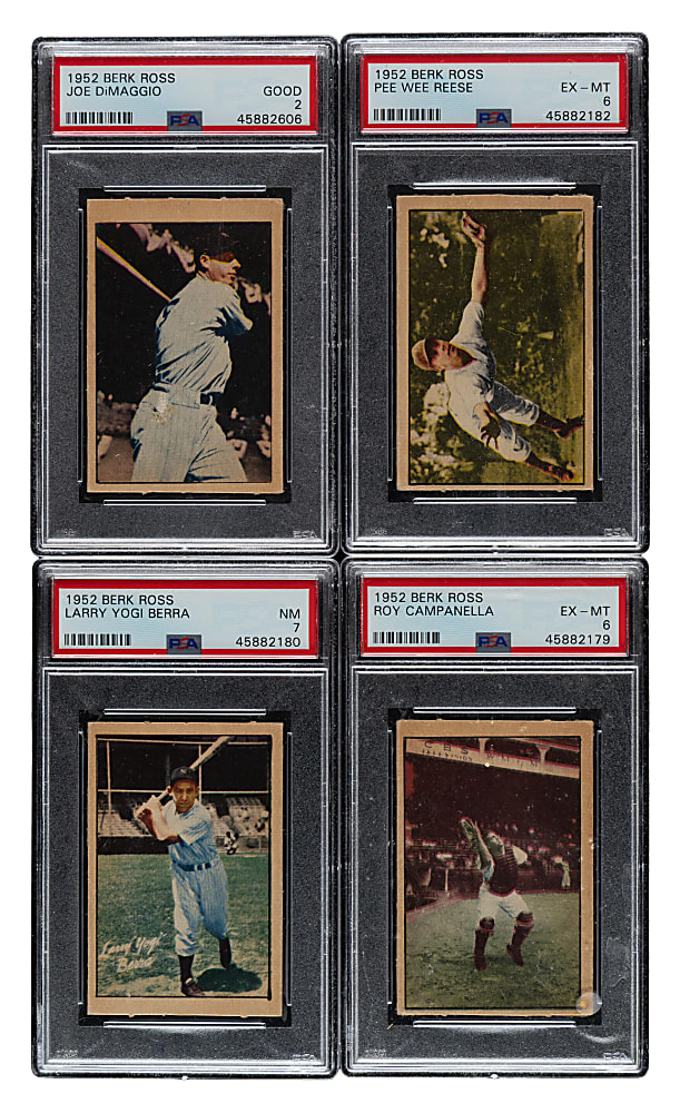 1952 Berk Ross Near-Complete Set (67/72) Including Eight PSA-Graded Cards