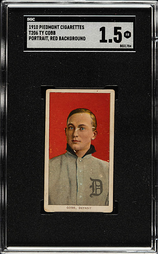 1909-1911 T206 White Border Ty Cobb Portrait Red Background SGC FAIR 1.5