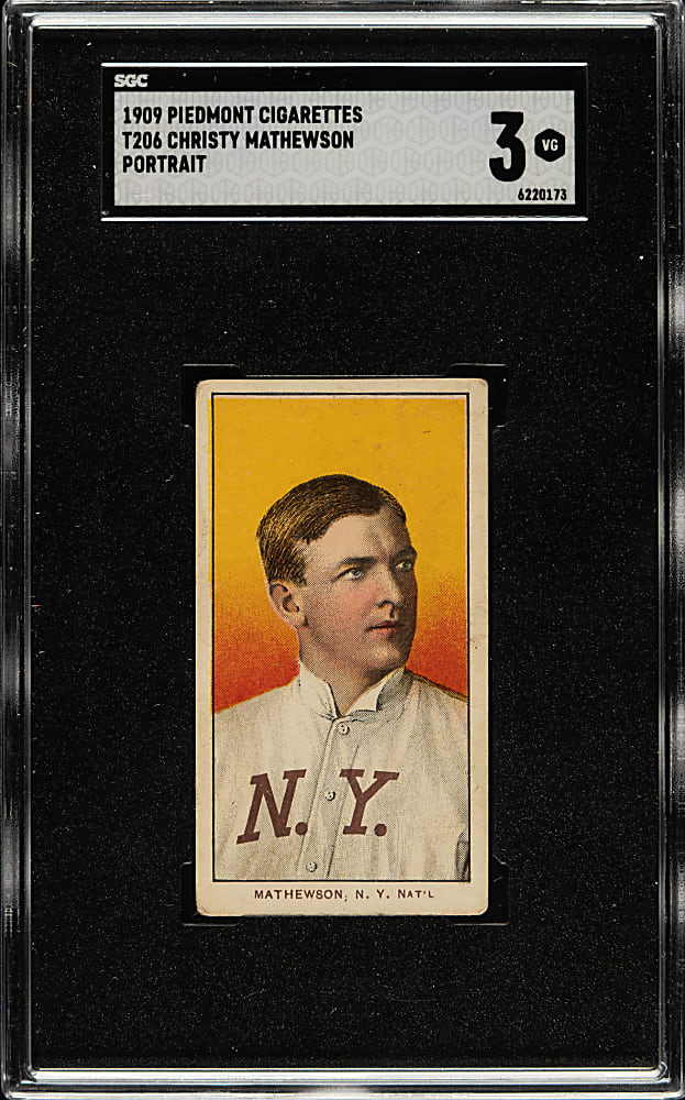 1909-1911 T206 White Border Christy Mathewson Portrait SGC VG 3