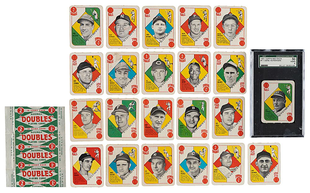 1951 Topps Blue and Red Backs Complete and Near-Complete Set Pair (2 Sets, 102 Cards)